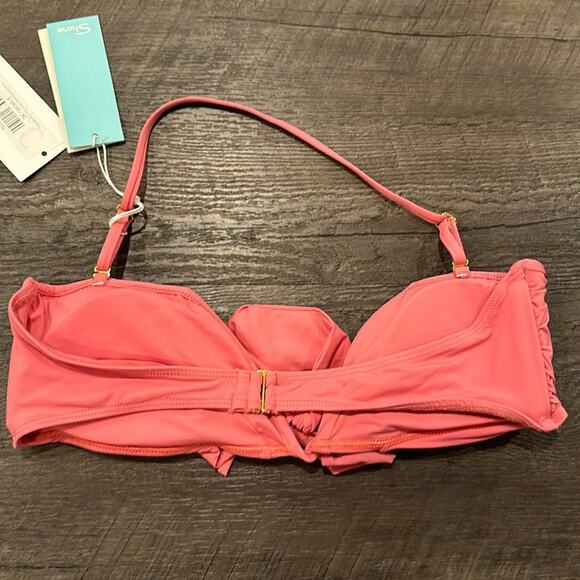Shore XL Bubble Gum Pink Two-Piece Bandeau Tie Bikini - Picture 6 of 14